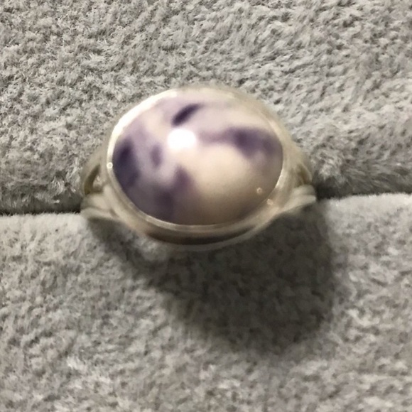 New Sterling Silver Purple Mexican Morado Violet Flame Opal Ring Size 6 Crystal - Picture 15 of 16